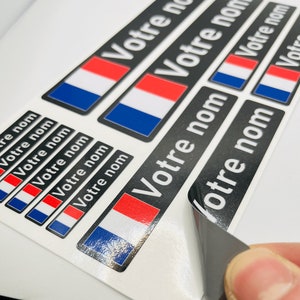 Pack x12 Stickers Autocollants prénom vélo VTT France Français drapeau casque personnalisé haute qualité livraison rapide image 2