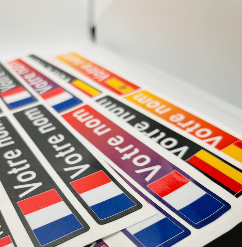Pack x12 Stickers Autocollants prénom vélo VTT France Français drapeau casque personnalisé haute qualité livraison rapide image 3