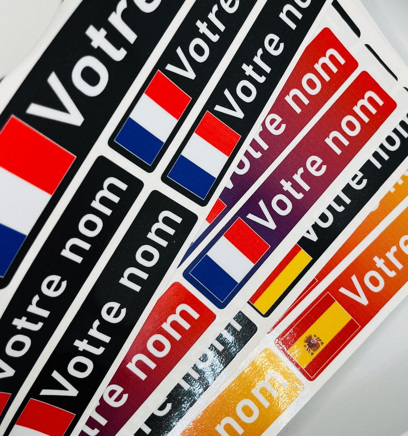 Pack x12 Stickers Autocollants prénom vélo VTT France Français drapeau casque personnalisé haute qualité livraison rapide image 6