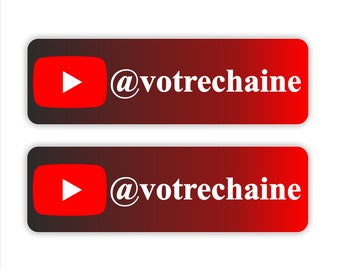 Sticker Autocollant Youtube chaîne personnalisé pour décoration