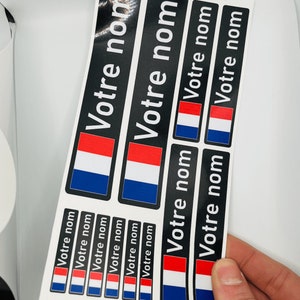 Pack x12 Stickers Autocollants prénom vélo VTT France Français drapeau casque personnalisé haute qualité livraison rapide image 5