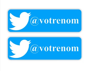 Sticker Autocollant Twitter personnalisé pour décoration