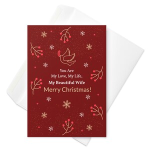 Carte de Noël romantique pour femme « You Are My Love, My Life, My Beautiful Wife » Poème Sweat Carte De Vœux Pour Les Fêtes - Carte de Noël pour femme
