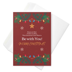 Biglietto di auguri di Natale romantico per il partner "Questo Natale voglio solo stare con te!" Poesia Sweat Biglietto di auguri per le vacanze - Biglietto per amanti del partner