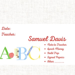 25 Personalized watercolor name school envelopes | watercolor | monogram | MDO | Mother&#39;s Day Out | teacher money | field trip