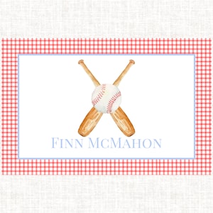 Personalized Boy Baseball Laminated Placemat