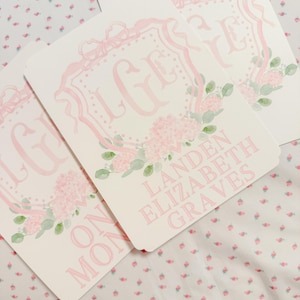 Tarjetas de acuarela con hitos para niñas