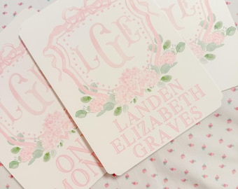Watercolor milestone baby girl cards