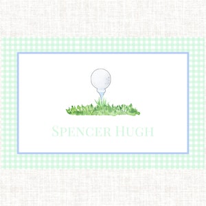 Personalized Boy Masters Golf Laminated Placemat