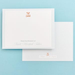 Babyjongen, bedankt | Briefpapier teddybeer | Klassiek briefpapier voor babyjongens