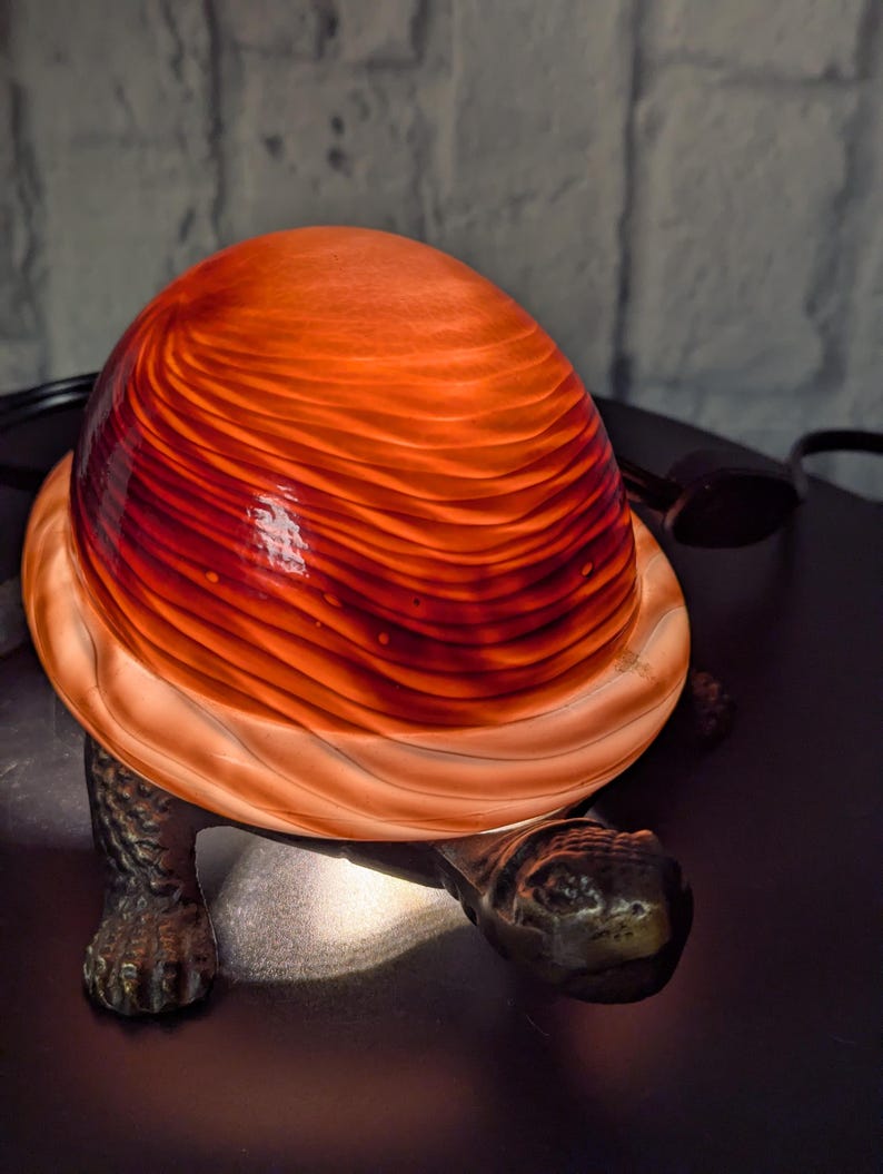 Turtle Light Up Shell Excellent Tiffany Style Turtle Tortoise Brown Swirl Shell Lamp Accent ...