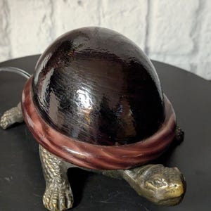 Excellent Tiffany Style Turtle Tortoise Brown Swirl Shell Lamp accent night light end table entryway light  Free Shipping