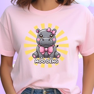 Moo Deng Shirt Moo Deng Merch Moo Deng Tshirt Baby Hippo Moo Deng Gang Hippo Anime Kawaii Clothes I Love Moo Deng Hippo Moo Deng Bouncy Pork