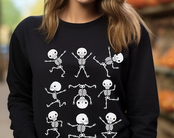 Dansen skelet trui dansen skelet Halloween shirt dansen skelet trui grappige skelet trui klein skelet shirt herfst