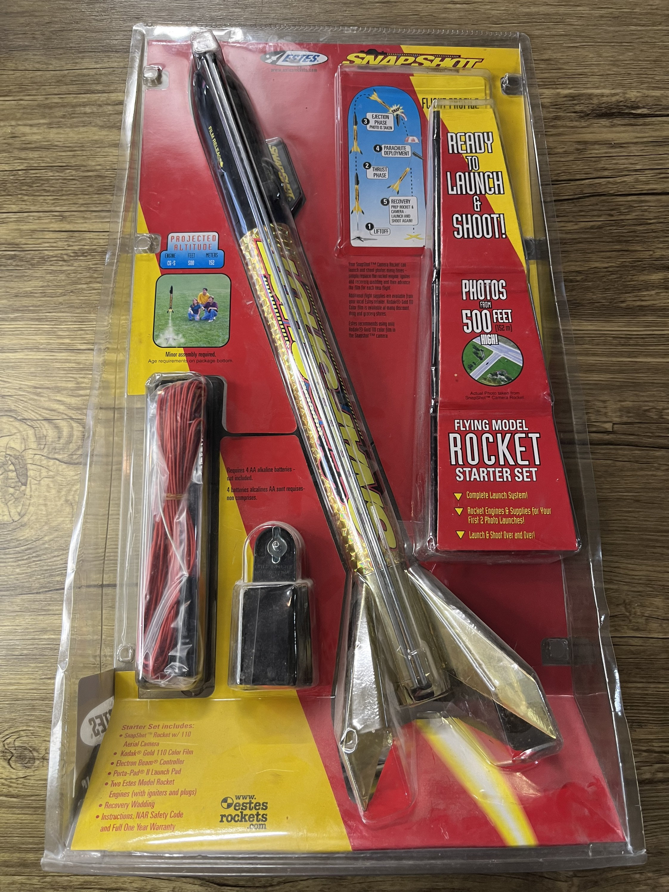 Vintage Estes Snapshot Flying Model Rocket Camera, Photos, 500 Ft Film