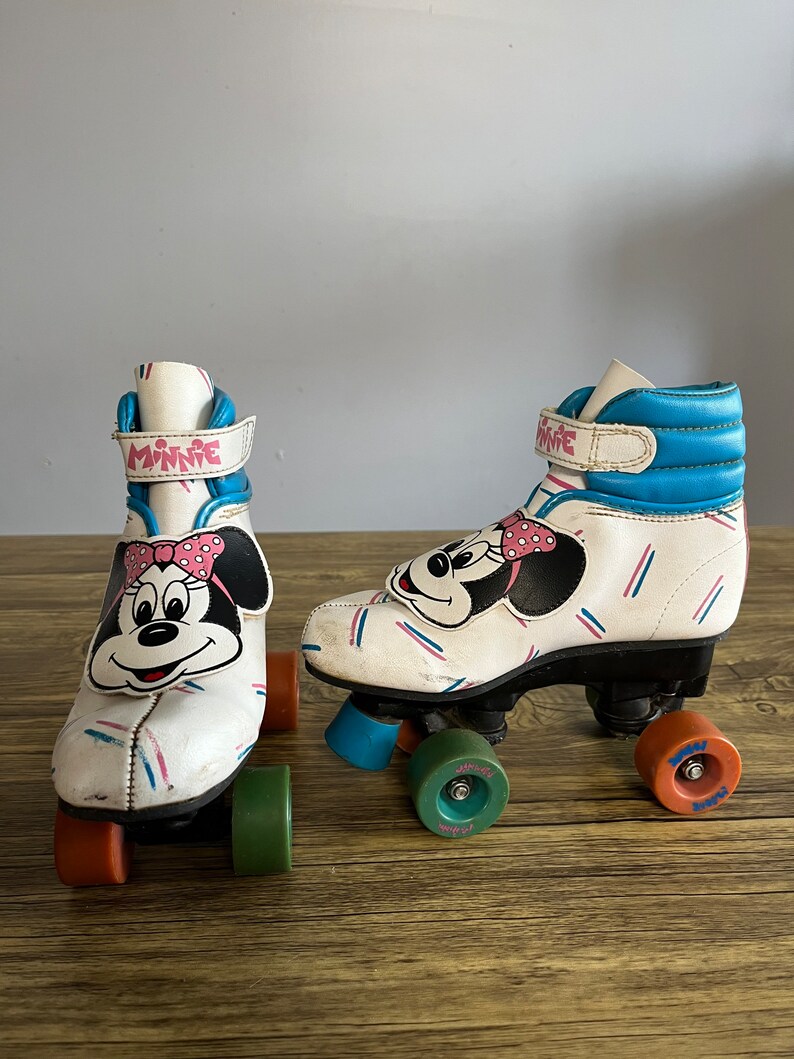 Vintage 80s Minnie Mouse Roller Skates Child Youth Sz 1 Disney Etsy