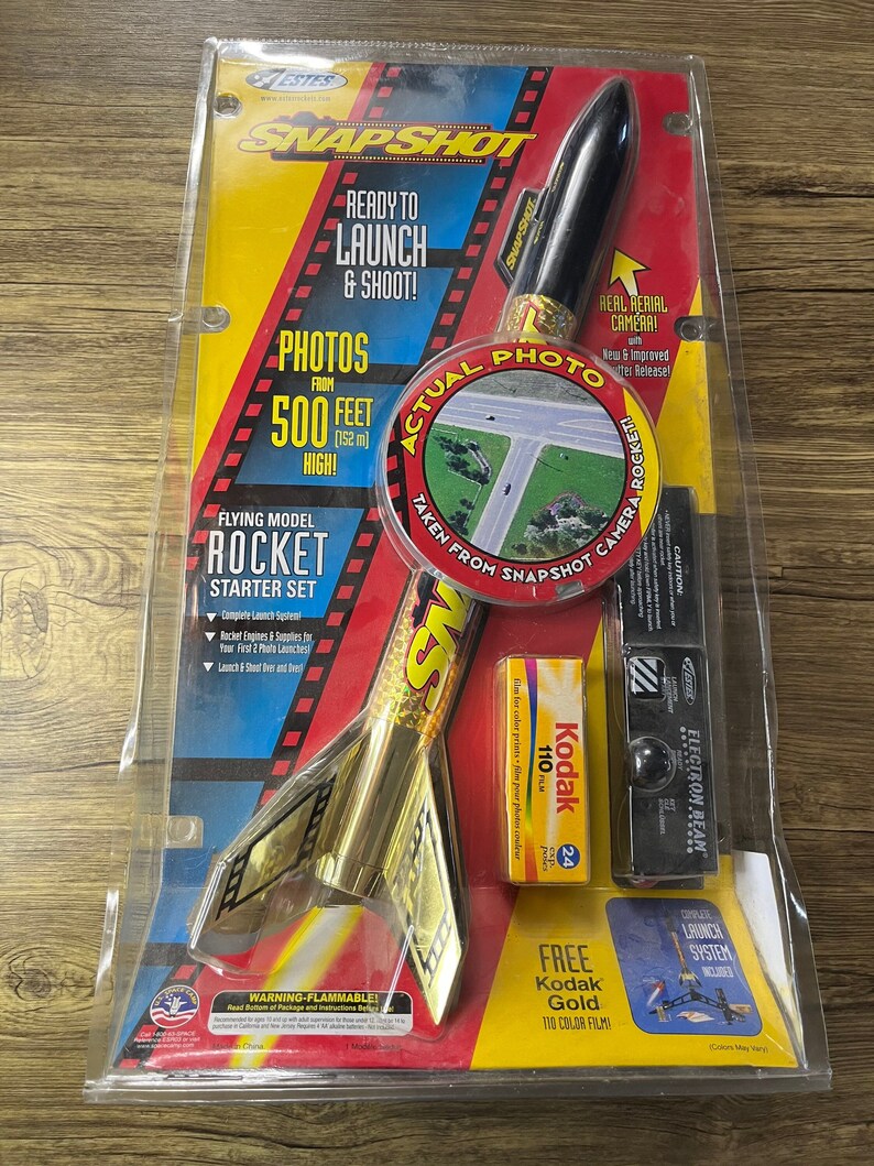 Vintage Estes Snapshot Flying Model Rocket Camera, Photos, 500 Ft Film