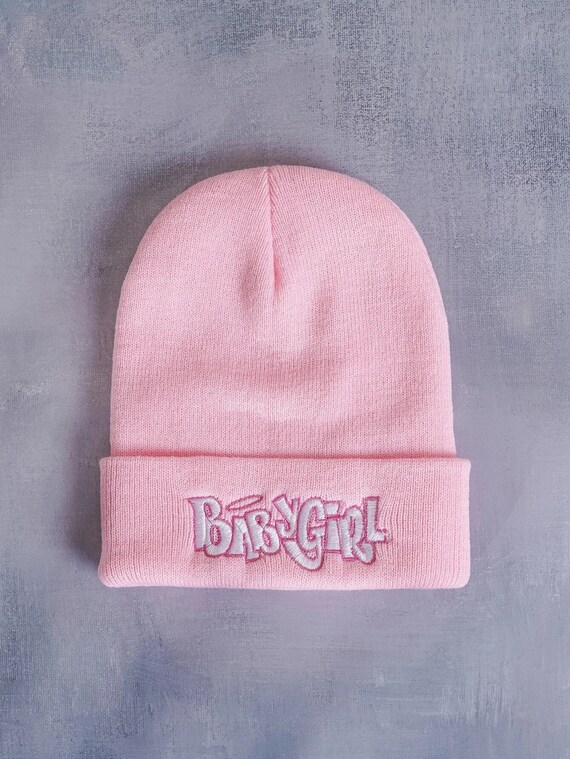 graphic beanies pink