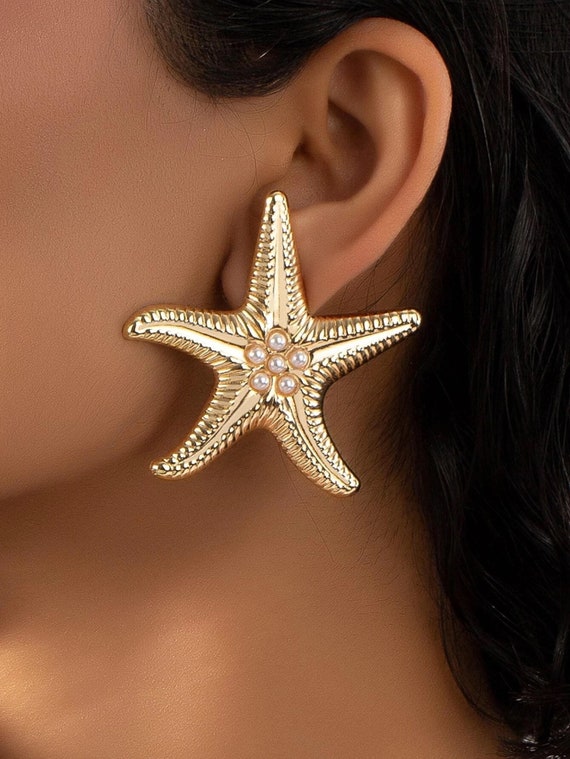 Big starfish earrings clearance