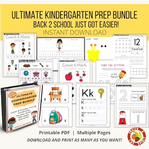 Ultimate Kindergarten Prep Bundle | Preschool Activities | 200 pages | Math, Reading, and Fine Motor Skills
