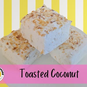 Toasted Coconut Gourmet Marshmallows | Handcrafted Marshmallows | Homemade Artisan Treats for Hot Chocolate and S&#39;mores