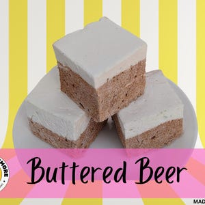 Buttered Beer Gourmet Marshmallows – Jumbo Handcrafted 3-Pack (~6oz)