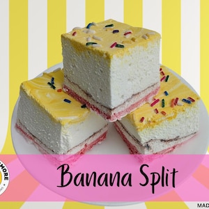 Gourmet Marshmallows met gespleten banaan | Handgemaakte marshmallows | Zelfgemaakte ambachtelijke lekkernijen voor warme chocolademelk en s&#39;mores | Premium gelatine