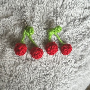 Cherry Crochet Earrings