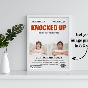 Knocked Up Schwangerschaftansage Poster | Lustige Schwangerschaftsmitteilung | Social-Media-Ankündigung | Personalisierbare Ansagen