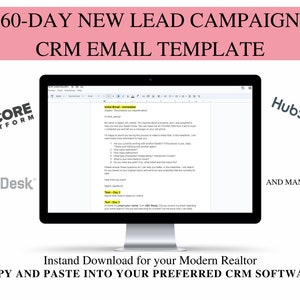60-Day Email Template for New Lead Buyer Campaign for Real Estate | CRM Templates | Email Templates |Prospect Emails | Real Estate Templates