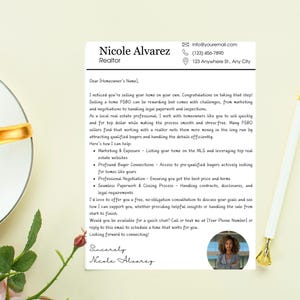 Carta para FSBO / FBSO Marketing agrícola / Cartas de bienes raíces / Plantilla de carta de oferta de vivienda / Plantilla fácil para vendedores potenciales de bienes raíces