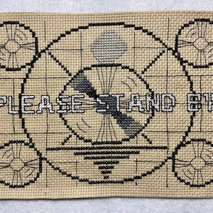 Please Stand By cross stitch pattern