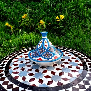 Moroccan Ceramic Serving Tagine-Traditional Pottery Tagine-Hand Painted Serving Dish-Moroccan Tagines-Tangine-Clay Tagine For Serving Meals