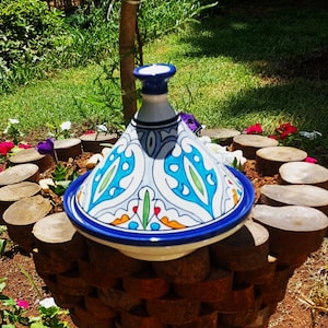 Moroccan Ceramic Serving Tagine-Traditional Pottery Tagine-Hand Painted Serving Dish-Moroccan Tagines-Tangine-Clay Tagine For Serving Meals