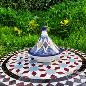 Moroccan Ceramic Serving Tagine-Traditional Pottery Tagine-Hand Painted Serving Dish-Moroccan Tagines-Tangine-Clay Tagine For Serving Meals