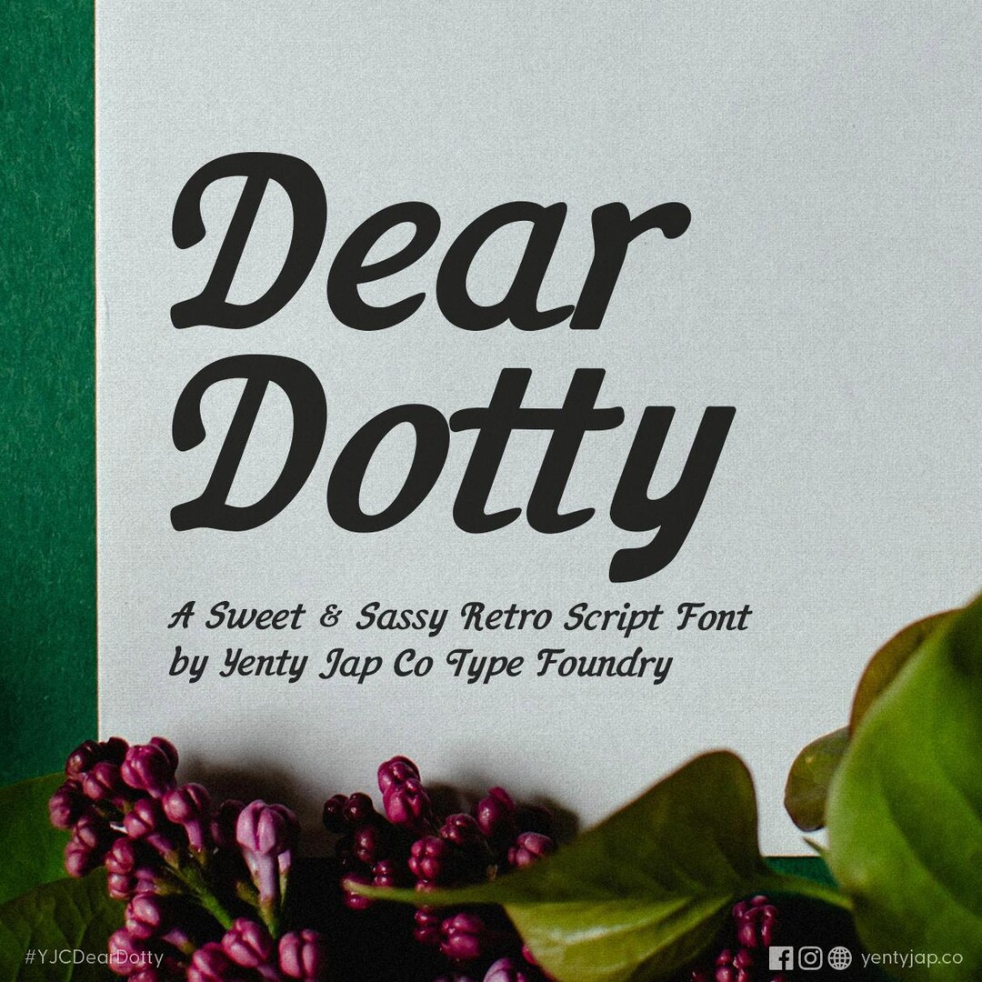 YJC Dear Dotty Font: a Bold Script-inspired Display Font (OTF, TTF ...