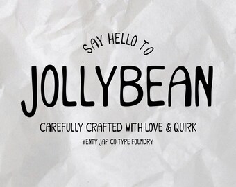 YJC Jollybean Font: Tall Handwritten Font, Clean Quirky Font for Goodnotes, Digital Planner, Neat Hand Drawn Display Font for Cricut