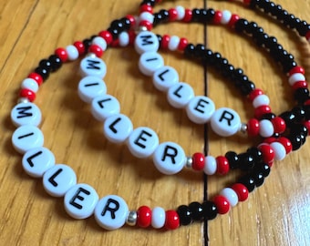 Go Canes! MILLER beaded fan bracelet | K’Andre Miller, #19 | Carolina Hurricanes inspired, Playoff Hockey