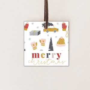 2” & 2.5” Merry Christmas Tag | Printable Gift Tag | Cookie Tag | Christmas Tag | Square Tag