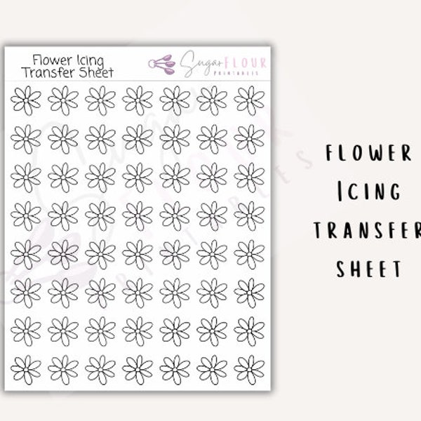 Flower Royal Icing Transfer Sheets | Royal Icing Template | Royal Icing Design | Flower Template