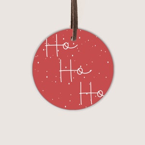 2&quot; en 2,5&quot; Ho Ho Ho ronde tag | Afdrukbaar cadeaukaartje | Cookietag | Kerst label