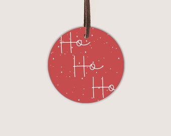 2” & 2.5” Ho Ho Ho Round Tag | Printable Gift Tag | Cookie Tag | Christmas Tag