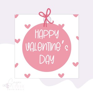 Etiquetas con forma de corazón de 2” y 2,5” para el día de San Valentín / Etiquetas para regalos imprimibles / Etiquetas para galletas / Etiquetas para el día de San Valentín / Etiquetas cuadradas