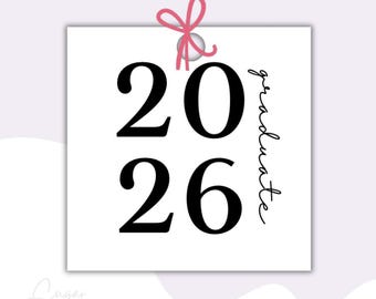 Etiqueta de presente para formandos de 2026, tamanhos 2" e 2,5" | Etiqueta de presente para imprimir | Etiqueta para biscoito | Etiqueta de formatura | Quadrada