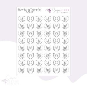 Bow Royal Icing Transfer Sheets | Royal Icing Template | Royal Icing Design | Bow Template