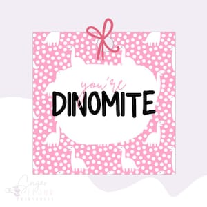 2” & 2.5” You’re Dinomite Tag| Printable Gift Tag | Cookie Tag | Valentine’s Day Tag | Square Tag