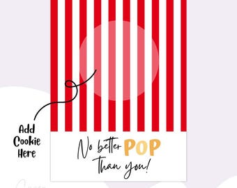 Nicht besser POP als du! Cookie Karte – 13x18,5x18| Druckbare Cookie Karte | Geschenkkarte | Vatertag