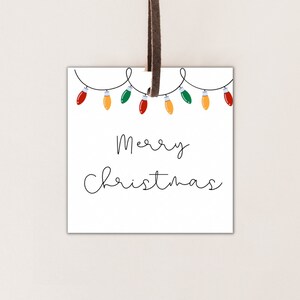 2” & 2.5” Christmas Lights Tag | Printable Gift Tag | Cookie Tag | Christmas Tag | Square Tag
