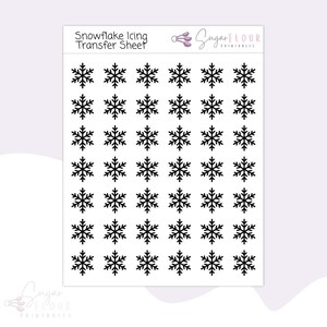 Snowflake Royal Icing Transfer Sheets | Royal Icing Template | Royal Icing Design | Snow Template