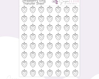 Erdbeer Royal Icing Transferfolie | Royal Icing Vorlage | Zuckerguss Design | Erdbeer Vorlage